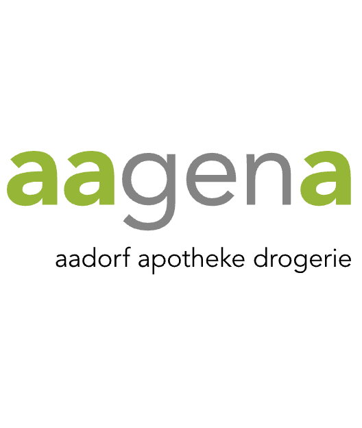 Logo mit dem Wort aagena in Kleinbuchstaben, mit aa und na in grün und gen in grau. Darunter steht in kleinerer Schrift aadorf apotheke drogerie in Schwarz. Weißer Hintergrund. Automatisch gespeicherter Entwurf für Ihre Unterlagen.