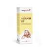 Eine Packung Kingnature Vitamin D3 Baby zeigt ein lächelndes Baby in einem Handtuch. Die weiß-gelbe Verpackung trägt den deutschen Text „Vitamin D für Baby“, ein Swiss Made-Label, und hebt den Produktnamen hervor: Vitamin D3 Baby.