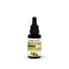 Auf einer kleinen dunklen 30-ml-Flasche mit der Aufschrift „Canna Vida“ und einem Tropfverschluss sind Blätter und Samen auf dem Etikett abgebildet, was darauf hinweist, dass sie Hanfextrakt und Vitamin E für eine natürliche Mischung enthält.