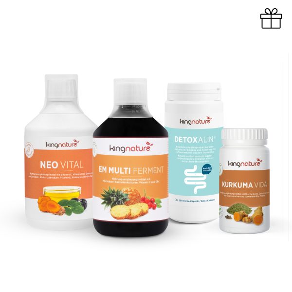 Darmpaket medium mit Neovital, EM Multi Ferment, Detoxalin und Kurkuma Vida