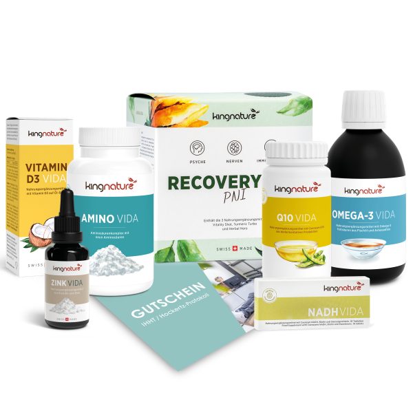 Kingnature Nahrungsergänzungsmittel und ein grüner Geschenkgutschein – perfekt für Nutzer des PEP-Protokoll Professional.
