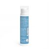 Eine blau-weiße Flasche Muster Hydrating Skin Lotion steht aufrecht und zeigt ihr Etikett mit Produktdetails, Gebrauchsanweisungen in Englisch und Deutsch sowie einer Muster-Mustermarkierung.