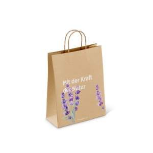 kingnature, Papiertasche, Recyclingpapier, 100% Recycling, Tasche, Reseller, Natur, grün, braun, Blume, Lavendel