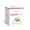 Eine Packung kingnature RENEW VIDA Nahrungsergänzungsmittel mit einem Olivenzweig. Die Verpackung hebt L-Carnosin, Olivenfruchtextrakt, Vitamin B12 und Schweizer Qualität als Hauptbestandteile hervor.