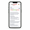 Resultate_Eisen-Check Auf einem Smartphone wird eine Webseite des Eisen-Checks angezeigt, auf der ein Eisenwert von 19,6 µmol/L zu sehen ist, begleitet von einer Farbskala und einem deutschen Text, der die Eisenwerte erläutert, mögliche Ursachen für einen zu niedrigen oder zu hohen Eisenwert nennt und Tipps zur Verbesserung des Eisenwerts gibt – alles Funktionen des Eisen-Checks für den Heimgebrauch.