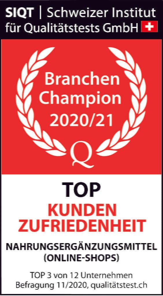 SIQT Schweizer Institut für Qualitätstests GmbH, Branchen Champion 2020/21