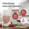 kingnature_eisen-vida_listing-2-1 Eine Flasche Eisen Vida steht zusammen mit Blättern und Beeren auf einer Küchenarbeitsplatte. Text-Highlights: Pflanzliches Eisen mit Vitamin C, 21,0 mg Eisen, 12,5 mg Vitamin C, Swiss Made. Jetzt Eisen Vida kaufen und natürliche Energie genießen!.